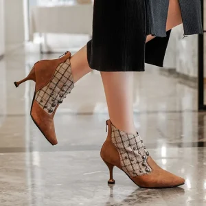 European and American Personalized Women’s Boots Slim Heels Short Boots Factory Women’s Shoes