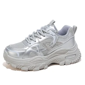 European new style rhinestone dad shoes high heel women’s shoes thick soled casual women’s sports shoes