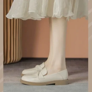 Explosions Soft PU Toe Slip-On Loafers Women’s New Low Heel Flat Fashionable All-match Single-layer Wear Resistant Retro