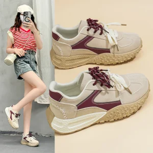 F0865 Summer Women’s Shoes Breathable Sports Shoes Korean Style Versatile Thick Bottom Casual Running Sneakers for Women
