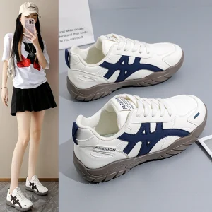 F723 Retro Platform Women’s Shoes Autumn New Style Korean Style Versatile Casual White Sneakers Soft-soled Chunky Sneakers