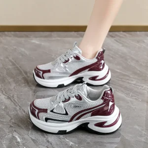 F9005 Women’s Chunky Sneakers Breathable slip Resistant Shoes Round Toe Running Shoes Women’s Thick Soled Casual Shoes
