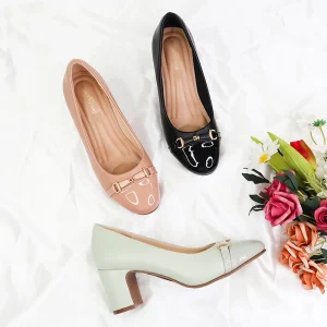 FACTORY MANUFACTORY FABRICA Women’s Shoes OEM ODM Buckle Strap Design Round Toe Chaussure Femmes Footwear Block High Heels Ladies Women Dress Shoes Pumps for Women