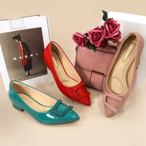 FACTORY MANUFACTORY fabrica Women’s Shoes Oem Ladies slip on Buckle Pointed Toe Flat with Heels Dress Shoes Women’s Pumps