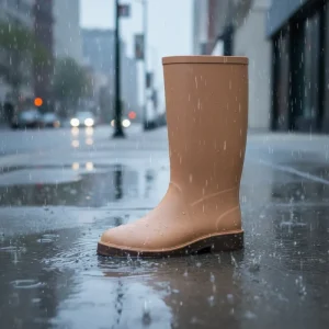 FSZ 30 Women’s PVC Waterproof Non Slip Rain Boots Round Toe Overshoes for All Seasons Kitchen Work