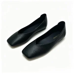 Factory Breathable Perforated Square Toe Women’s Flats Slip On Casual Ladies Flat Shoes OEM ODM Available