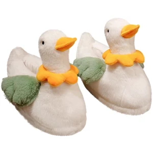 Factory Custom Cute Duck Plush Slippers Manufacturer Yellow Duck Shaped Winter Plush Slipper OEM Available