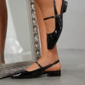 Factory Custom Exquisite Women’s Low Heels Mary Jane Glossy Small Leather Shoes Sandals