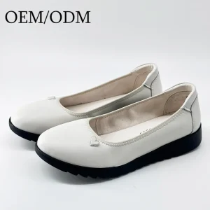 Factory Custom Women’s Summer Work Shoes Casual Comfortable Soft Sole Anti Slip Flat Wear Buckle Fashion Attended Flight