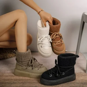 Factory Direct Ladies Platform Boots Lace Boot for Woman Designer Winter Boot