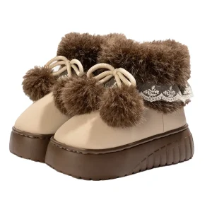 Factory Direct Lady Platform Boots Waterproof Ankle Boots for Women