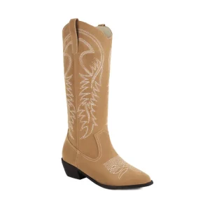Factory Direct Woman Boots for Autumn and Winter Tall Brown Leather Boots Women Shoes