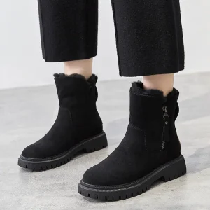 Factory Direct Women Boots with Zipper Black Ankle Boots for Women High Quality Winter Boots