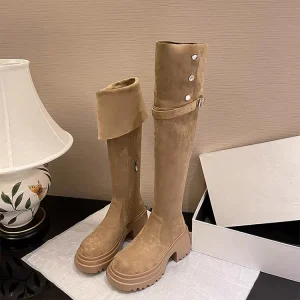 Factory Direct Women’s Boots Autumn and Winter Suede Boots for Women Thigh High Boots Designer