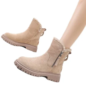 Factory Direct Women’s Classic Fashion Ankle Boots with Side Zipper Black Rubber Outsole Winter Boots