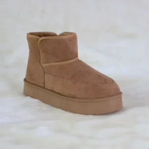 Factory Direct Women’s Warm Comfortable Classic Round Toe Thick Soled Brown Suede Winter Snow Boots Height Increasing Outdoor