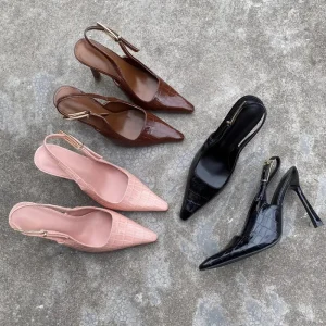 Factory Ladies Pointy One-line Stiletto Heels Women Summer Sandals Dress Shoes