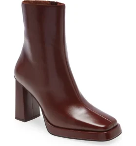 Factory Ladies Women’s Work High Heels Boots Square Toe Thick Soles Leather Boots for Women