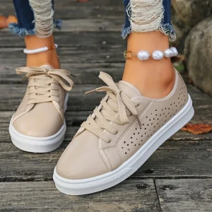 Factory New Hollow Lace Solid Color Small White Breathable Sports Casual Women’s Shoes