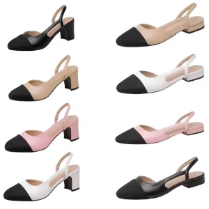 Factory New Large Size Women’s Shoes in Heels After Empty Baotou Sandals Women Flat High Matching Color Thick Heel