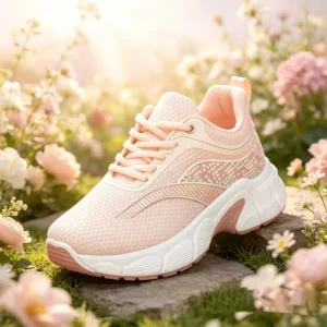 Factory Outlet Women’s Spring Running Shoes Jogging Lightweight Anti Slip Breathable Net Lace Sneakers in Stock Quick Delivery