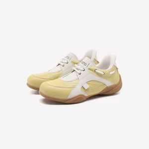Factory Women’s Retro Sneakers Vintage Bowling Style Casual Shoes Gum Rubber Sole Pigskin Insole Slip on Style Shoes