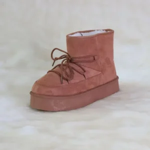 Factory Women’s Winter Trendy Warm Comfortable Toe Thick Soled Brown Snow Boots Lace Height Increasing City Commute