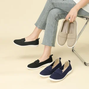 Factory-direct Loafers for Women Round Toe Breathable Slip On Work Flats Womens Dressy Casual Walking Shoes Summer Autumn