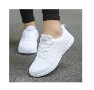 Fashion Breathable Mesh Walking Vulcanized Shoes Women’s White Sports Shoes Women’s Tennis Women’s Fitness Sneakers