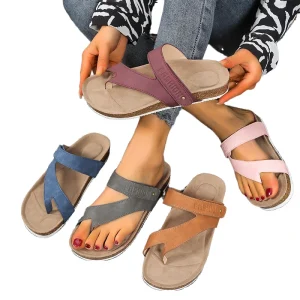 Fashion Casual Multi Color Flat Platform Sandals Women’s Outdoor Flip Flop with Toe Straps and Thick Heels for Sand Beach Shoes