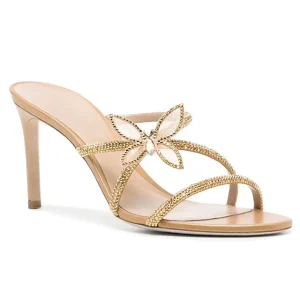 Fashion Elegant Sexy Butterfly Rhinestone Decoration Round Toe Women’s Shoes High Heel Woman Heels Shoes