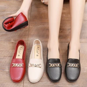 Fashion Flat Women’s Walking Shoes Comfort Lightweight Sandals Slip on Soft Women’s Casual Leather Shoes