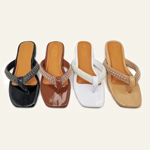 Fashion Foreign Trade Casual Outdoor Women’s Shoes Flat Slippers Crystal Flip flops for Women Ladies Anti slip Sandals