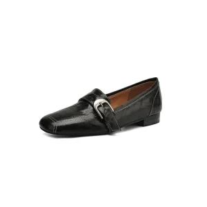 Fashion Genuine Leather Low Heels Soft Walking Style Loafers for Women Mary Jane