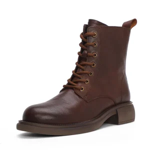 Fashion Genuine Leather Soft Walking Style Comfortable Boots for Women Mid Calf Boots Custom Manufacturer