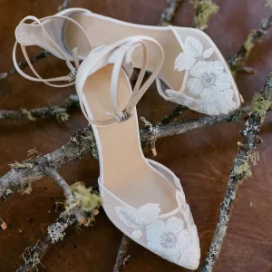 Fashion High Quality Elegant Silk Satin Pointed Toe Ladies Shoes Wedding Shoes