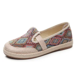 Fashion Lady Round Toe Breathable Casual Loafers Slip On Women’s Flat Shoes