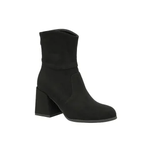 Fashion Large Size Boots Womens Autumn and Winter Thick Heel Mid Heel Tube Square Top Side Zipper Suede