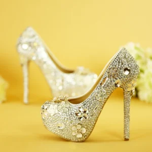 Fashion Luxury Banquet Wedding Women’s Shoes Summer New Rhinestones Decoration Thin Heel Classic Round Head Sandals Versatile