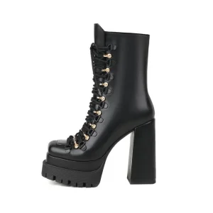 Fashion Microfiber Material Designer Lady Boots for Women with Block Heels slip on Women’s Shoes with Different Colors