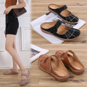 Fashion New Arrival Good Quality Mom Shoes Women Flat Half Slippers