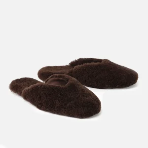 Fashion New Arrival Home Winter Warm Closed Toe Lady Fluffy Mules Women Real Sheepskin Fur Slides Shearling Slippers