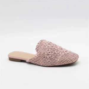 Fashion Sandals Mules Summer Rubber Shoes for Women Casual Flats Non Slip Sole Leather Slippers for Ladies