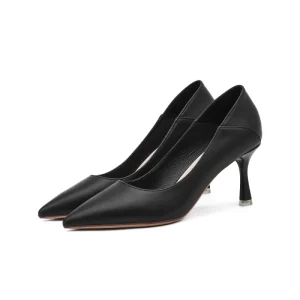 Fashion Sexy Thin High Heel Pointed Toe Colorful Leather Yellow Soft Women High Heel Shoes Dress Shoes Women’s Pumps