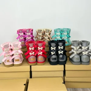 Fashion Style Design Winter Warm Women’s Rhinestone Bling Snow Boots With Bow Snow Boots with Logo