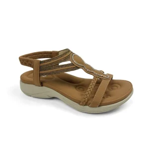 Fashion Summer Flat Open Toe PU Outdoor Rhinestone Sandals Woven Upper Anti-Slip Women’s Sandals Walking Casual Shoes