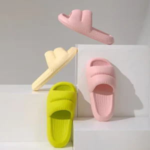 Fashion Summer Home Lady Slippers Soft Comfortable Bathroom Open Toe Flat Slippers Anti-Slip EVA Women’s Slippers