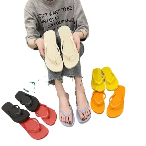 Fashion Summer Spring Anti Slip Rubber Open Toe Flip Flops Women’s Indoor Outdoor Beach Flat Slides