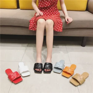 Fashion Summer Women Shoes Ladies Soft Leather Flat Form Sandals Comfortable Luxury Women’s Slippers