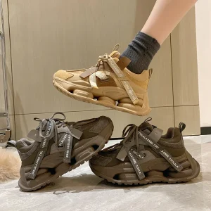 Fashion Trend New Casual Thick Soled Women’s Casual Shoes Lace Up Comfortable Ladies Trendy Women’s Sneakers